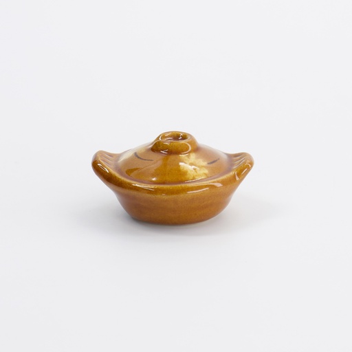 [33689] Kawaii Chopsticks Rest Donabe Pot 4.6x3.7x2.1cm 3-607a
