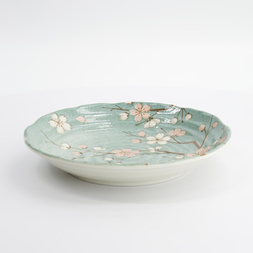 [33709] Fujisakura Plate 22x4cm Green 33709 6/36