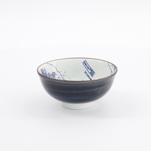 [33730] Hokusai Nami Rice Bowl 11.8x5.5cm Blue/White 33730 12/96