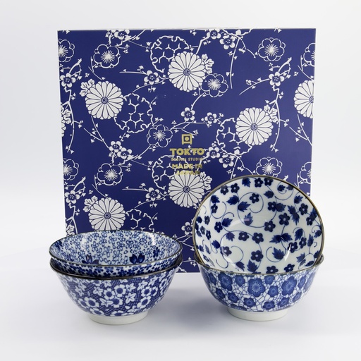 [33747] Mixed Bowls Tayo Bowl Giftset 4pcs 15x7cm 500ml Blue/White B 33747 1/10
