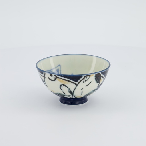 [33764] Kawaii Rice Bowl 11.5x6cm Sleeping Cat Blue 33764 5/120 