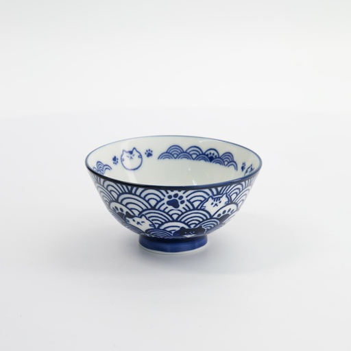 [33768] Kawaii Rice Bowl 11.3x5.8cm Anime Cat Blue 33768 5/80 