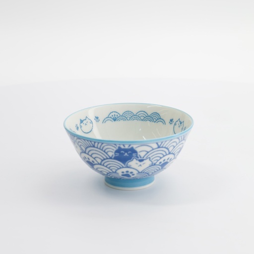 [33769] Kawaii Rice Bowl 11.3x5.8cm Anime Cat Light Blue 33769 5/80  