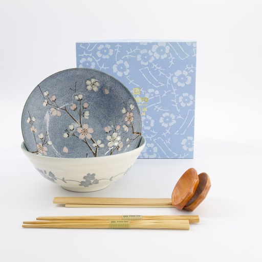 [33784] Fujisakura 6pcs Ramen Giftset 21x7.8cm 1000ml Gray  33784 1/12