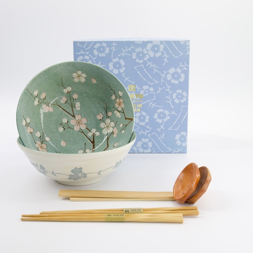 [33785] Fujisakura 6pcs Ramen Giftset 21x7.8cm 1000ml Green 33785 1/12