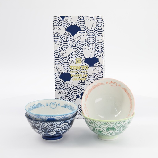 [33788] Kawaii Anime Cat Rice bowl Giftset 4pcs 11.3x5.8cm 33788 1/20