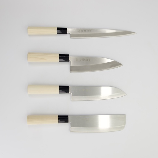 [33804] Knife Stainless Steel 4pcs set (Santoku, Nakiri, Deba, Sashimi Yanagi) SR1000 1/20