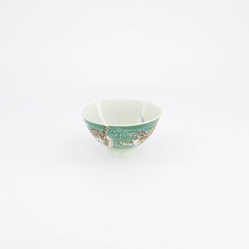 [33828] Kawaii Rice Bowl Tiger 11.5x6cm 300ml Green 33828 5/120