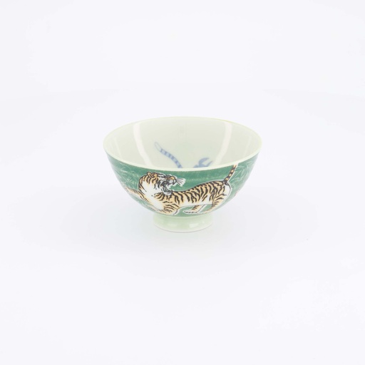 [33828] Kawaii Rice Bowl Tiger 11.5x6cm 300ml Green 33828 5/120