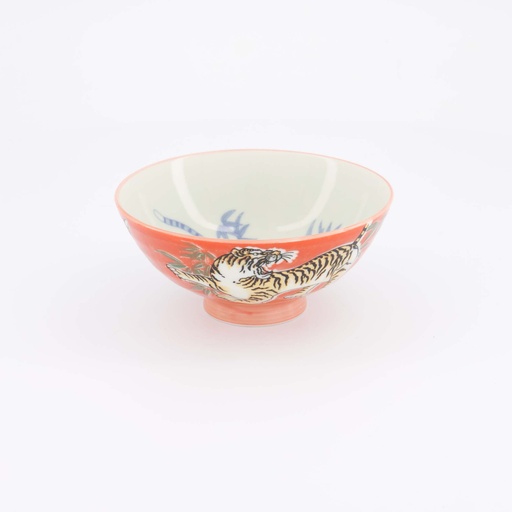 [33830] Kawaii Bowl Tiger 14.5x6.5cm Red 33830 5/90