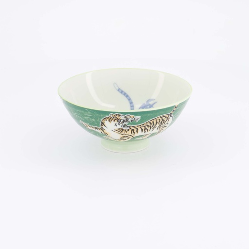 [33831] Kawaii Bowl Tiger 14.5x6.5cm Green 33831 5/90