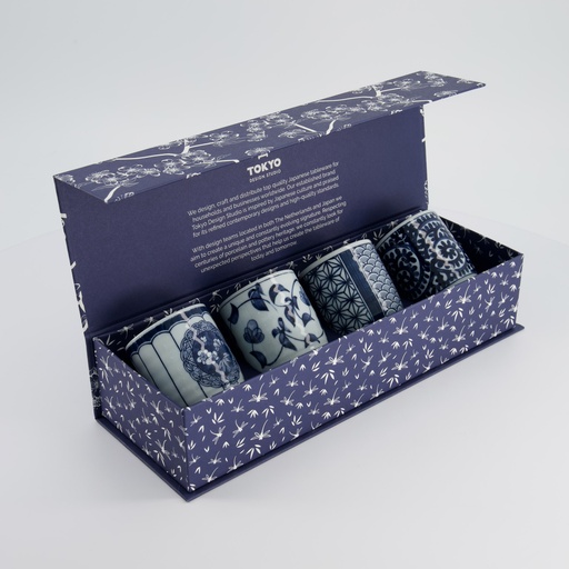 [33843] Cup Giftset 4pcs 6.5x7.5cm 160ml Blue/White 14A 33843 1/6 