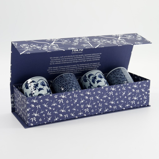 [33845] Cup Giftset 4pcs 6.5x7.5cm 160ml Blue/White 14A 33845 1/6  