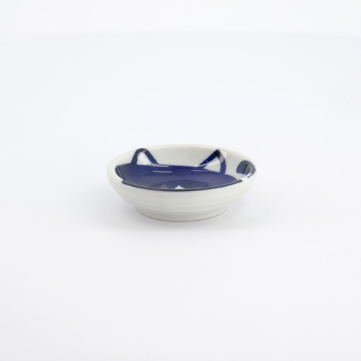 [33851] Kawaii Sauce Dish Cat Neko 7.5x3cm BL/WH D 33851 12/240