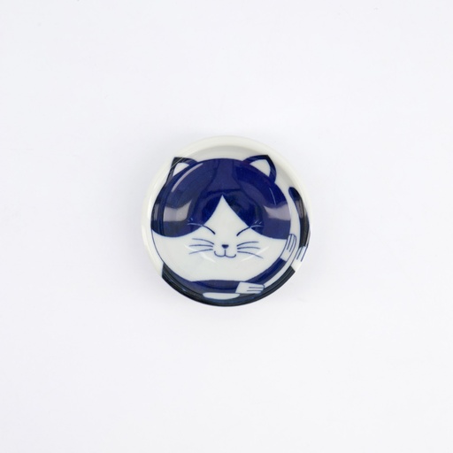[33851] Kawaii Sauce Dish Cat Neko 7.5x3cm BL/WH D 33851 12/240