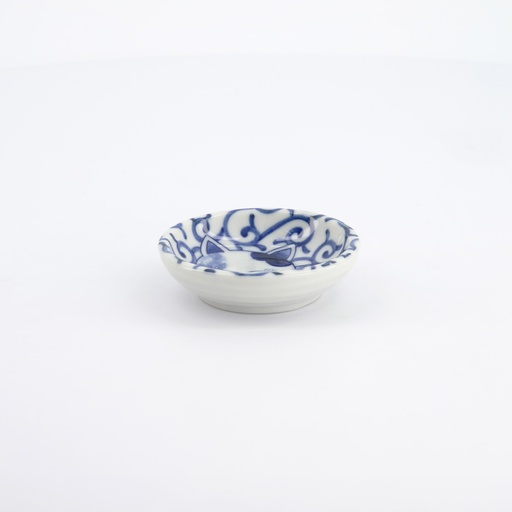 [33852] Kawaii Sauce Dish Cat Neko 7.5x3cm BL/WH E 33852 12/240