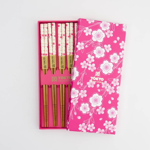 [33861] Chopstick Giftset/5 Pink Blossom A26-C50 1/100 