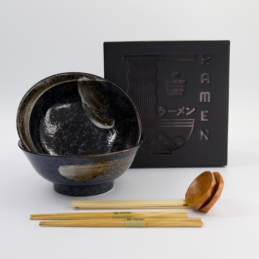[33895] Arahake 6pcs Ramen Giftset 21.5x9cm 1300ml Bk/Br 33895 1/8