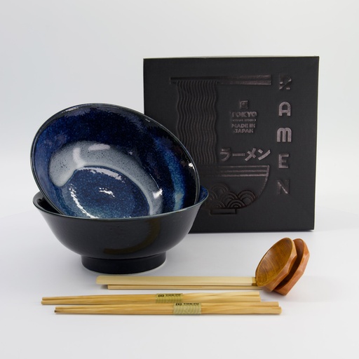 [33903] Izayoi 6pcs Ramen Giftset 21.5x9cm 1300ml Blue 33903 1/8