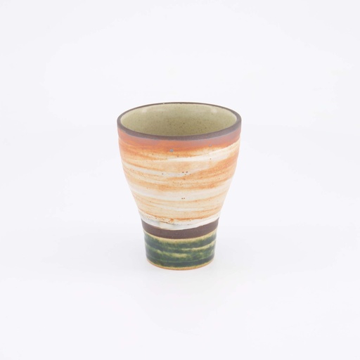 [33913] Craft Cup Shino Oribe 8.5x10.5cmh Green/Orange 33913 6/48 