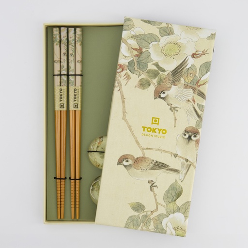 [33922] Chopstick Giftset Chopstick and Rest/4 Sparrow AH-09 33922 1/100 
