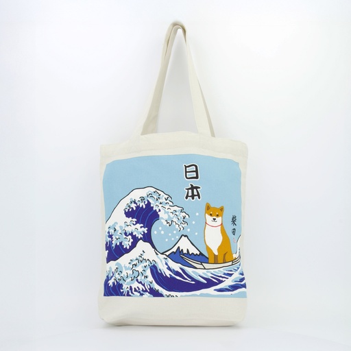 [33928] Kawaii Shiba Tote bag Wave 832176 39x38cm 2/80  