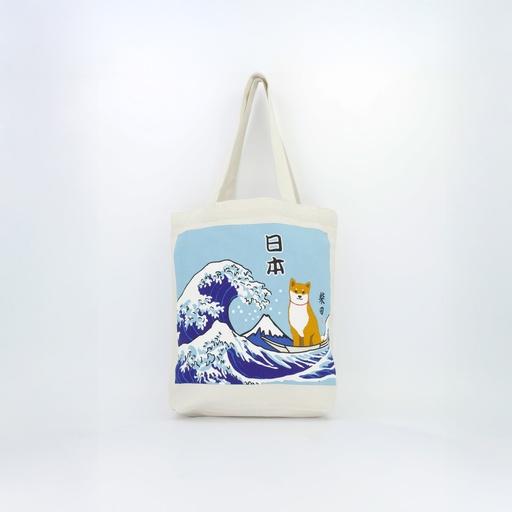 [33928] Kawaii Shiba Tote bag Wave 832176 39x38cm 2/80  