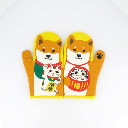 [33932] Kawaii Shiba Kitchen Gloves Yellow 875272 2/50 ( 1pcs)