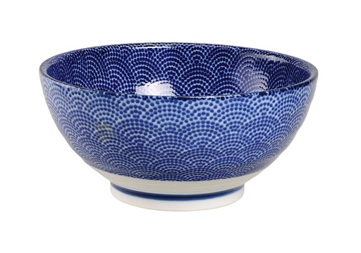 [8625] Nippon Blue Sanuki Bowl 18.5x9cm 1000ml Dots YW-1018/A 3/24