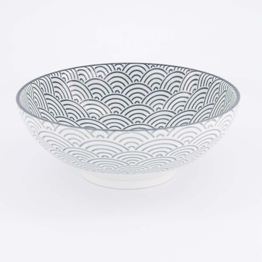 [14274] Nippon Grey Noodle Bowls 21.4x8.2cm 1450ml Wave YW-5540/B 3/24