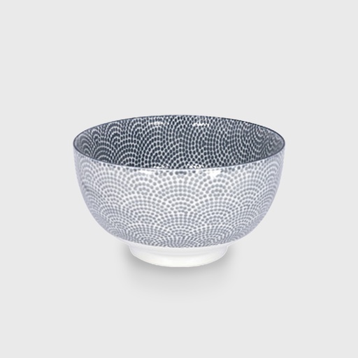 [14268] Nippon Grey Bowl 13.2x7.2cm 500ml Wave YW-5537/B 6/48