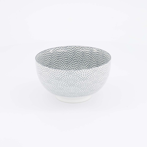 [14267] Nippon Grey Bowl 13.2x7.2cm 500ml Dot YW-5537/A 6/48