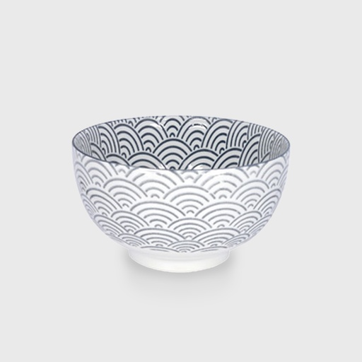 [14276] Nippon Grey Bowl 16x8.5cm 600ml Wave YW-5541/B