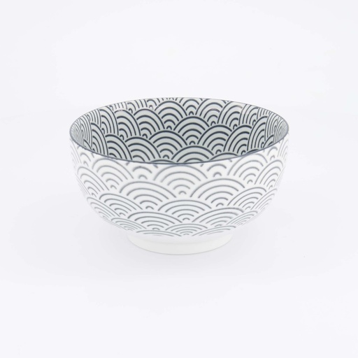 [14276] Nippon Grey Bowl 16x8.5cm 600ml Wave YW-5541/B