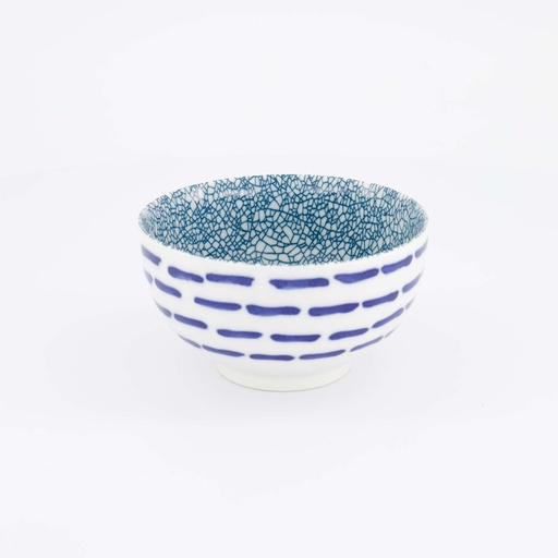 [15896] Mixed Bowls Okonomi Bowl Line with Green Crackle 13.2x7.4cm 500ml YW-7681/C  6/48