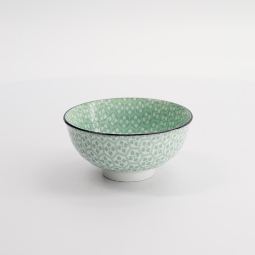 [14529] Mixed Bowls Rice Bowl 11.3x5.2cm 250ml Green Hexagon YW-5020/5  12/96
