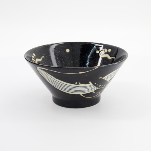 [33947] Kawaii Bowl Black Whale 18.5x9cm 33947 4/24
