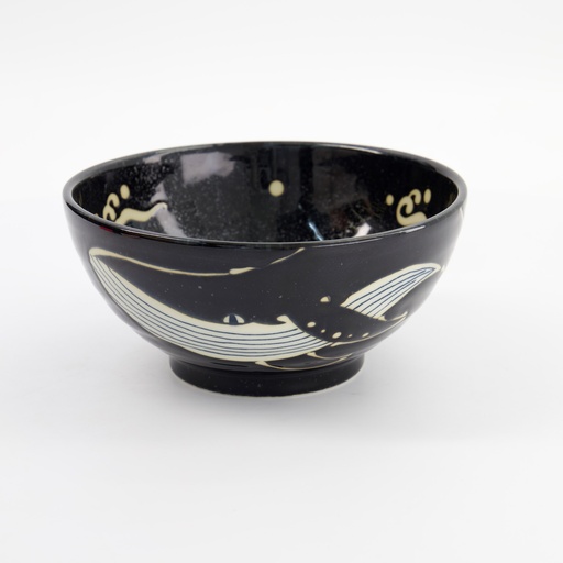 [33948] Kawaii Ramen Bowl Black Whale 18.7x8.8cm 1250ml 33948 3/24