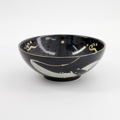 [33949] Kawaii Ramen Bowl Black Whale  21.3x8.2cm 1450ml 33949 3/24 