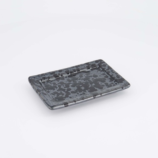 [33971] Craft Ginsai Requtangular Plate 16.5x11.7cm Black 33971 6/72