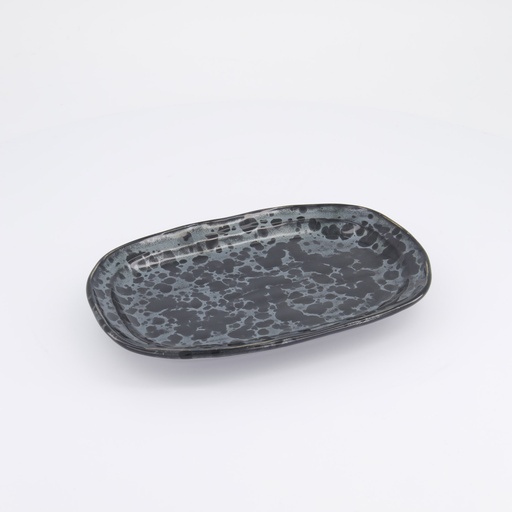 [33972] Craft Ginsai Oval Plate 25.8x16.7cm Black 33972 6/48 