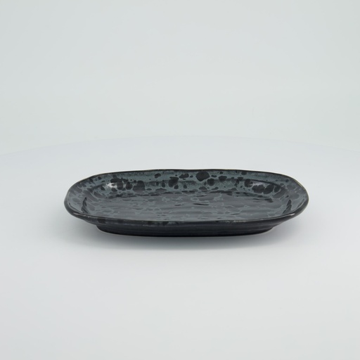 [33972] Craft Ginsai Oval Plate 25.8x16.7cm Black 33972 6/48 