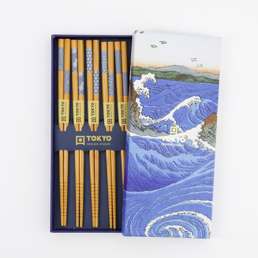 [33978] Chopstick Giftset/5 Blue B-157A 33978 1/100 