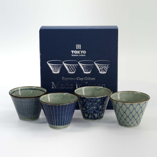 [34020] Mashiko Cup Giftset 4pcs 7.5x5.3cm Blue 34020 1/30