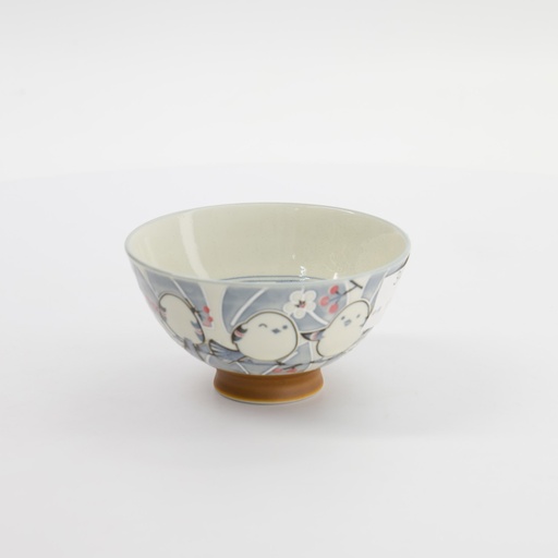 [34034] Kawaii Rice Bowl 11.5x6.2cm 300ml Bird Grey 34034 5/120