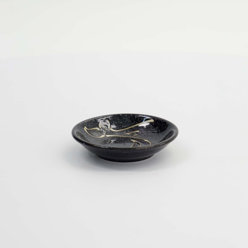 [34069] Kawaii Bowl Black Whale Sauce Dish 9x2.1cm 34069 12/192