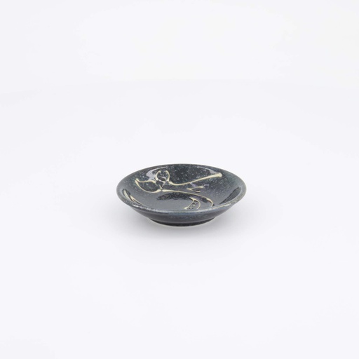 [34069] Kawaii Bowl Black Whale Sauce Dish 9x2.1cm 34069 12/192