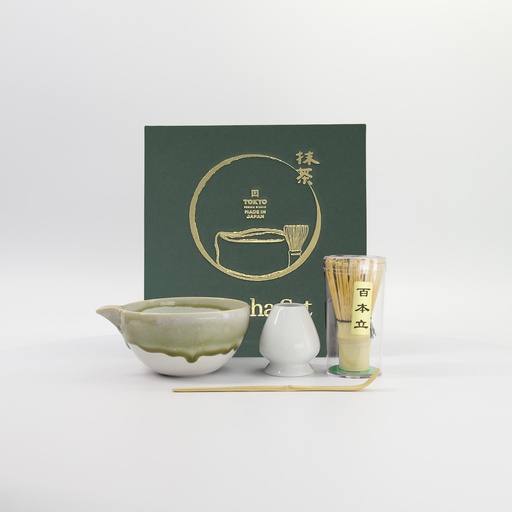 [34079] Matcha Giftset Sasa Green 14.5x6.5cm 4pcs 34079