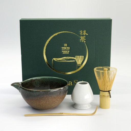 [34081] Matcha Giftset Hisui Green 14.5x6.5cm 4pcs 34081 1/20