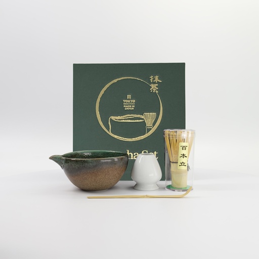 [34081] Matcha Giftset Hisui Green 14.5x6.5cm 4pcs 34081 1/20